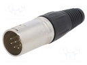Plug; XLR; male; PIN: 7; straight; for cable; soldering; silver
