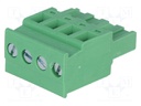 Pluggable terminal block; 5mm; ways: 4; angled; plug; female; 320V