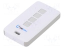 Remote control; Dim: 72x39x13mm; 2.4GHz; Range: 100m; Plating: ABS