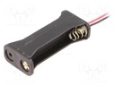 Holder; Leads: cables; Size: AAA,R3; Batt.no: 2; Colour: black; 150mm