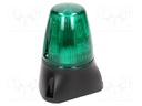 Signaller: lighting-sound; 85÷380VDC; Colour: green; IP65; 140g