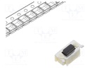 Microswitch TACT; SPST; Pos: 2; 0.05A/12VDC; SMD; none; 2.55N; 1mm