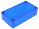 Enclosure: multipurpose; X: 63mm; Y: 113mm; Z: 31mm; 1591; ABS; blue