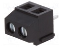 PCB terminal block; angled 90°; 3.81mm; ways: 2; on PCBs; 1.5mm2