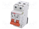 Circuit breaker; 230/400VAC; Inom: 6A; Poles: 2; Charact: C; 6kA