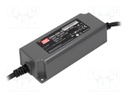 Power supply: switched-mode; LED; 60W; 30VDC; 2A; 90÷264VAC; IP67