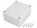 Enclosure: multipurpose; X: 74mm; Y: 89mm; Z: 41mm; ABS; grey; gasket