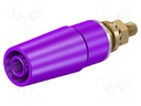 Socket; 4mm banana; 32A; 1kV; violet; gold-plated; insulated