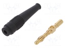 Plug; 4mm banana; 32A; black; 2.5mm2; Plating: gold-plated; 69mm