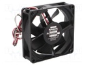 Fan: DC; axial; 24VDC; 80x80x25mm; 70.2m3/h; 30dBA; ball bearing