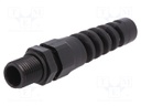 Cable gland; with strain relief; PG7; IP68; Mat: polyamide; black