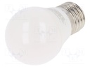 LED lamp; warm white; E27; 230VAC; 396lm; 5W; 160°