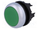 Switch: push-button; Stabl.pos: 1; 22mm; green; Illumin: none; IP67