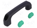 Handle; Mat: polyamide; black; H: 40mm; L: 145mm; green; W: 22.5mm