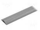 Closed cable trunkings; Colour: grey; L: 1m; Mat: PVC; H: 9.5mm; 85°C