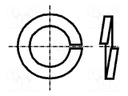 Washer; spring; M2,5; D=5.1mm; h=0.6mm; steel; Plating: zinc; BN: 762