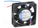 Fan: DC; axial; 40x40x10mm; 8.8m3/h; 26dBA; slide bearing; 6000rpm