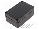 Enclosure: multipurpose; X: 70mm; Y: 105mm; Z: 45mm; ABS; black; IP67