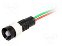 Indicator: LED; recessed; 24VDC; 24VAC; Cutout: Ø11mm; IP40; plastic