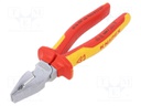 Pliers; insulated,universal; steel; 200mm