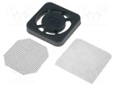 Guard; with EMI shielding,with filter; 40x40mm; Mat: plastic