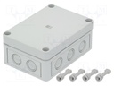 Enclosure: multipurpose; X: 94mm; Y: 130mm; Z: 57mm; PK; light grey