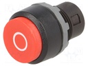 Switch: push-button; Stabl.pos: 1; 22mm; red; Illumin: none; IP66