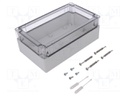 Enclosure: multipurpose; X: 122mm; Y: 202mm; Z: 75mm; TG ABS; ABS
