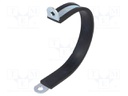 Fixing clamp; ØBundle : 92mm; W: 25mm; steel; Cover material: EPDM