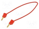 Test lead; 60VDC; 30VAC; 19A; banana plug 4mm,both sides; red