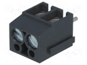 PCB terminal block; angled 90°; 5mm; ways: 2; on PCBs; 0.5÷2.5mm2