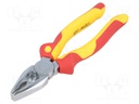 Pliers; insulated,universal; steel; 200mm; 1kVAC