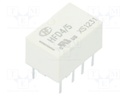 Relay: electromagnetic; DPDT; Ucoil: 5VDC; 0.5A/125VAC; 2A/30VDC