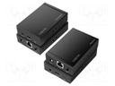 HDMI extender; HDCP 1.4; DC socket,HDMI socket,RJ45 socket