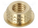 Threaded insert; brass; M4; BN: 37905; L: 3mm; Features: for plastic