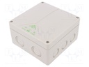 Enclosure: junction box; X: 140mm; Y: 140mm; Z: 79mm; polystyrene