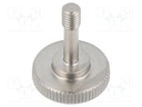 Knob; Ext.thread: M4; 15mm; stainless steel