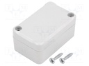 Enclosure: multipurpose; X: 40mm; Y: 64mm; Z: 30mm; ABS; grey; gasket