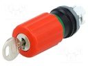 Switch: emergency stop with key; Stabl.pos: 2; 22mm; red; IP66