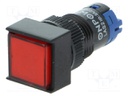 Switch: push-button; Pos: 2; SPDT; 0.5A/250VAC; 1A/24VDC; red; none