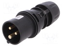 Connector: AC supply; plug; male; 16A; 230VAC; IP44; Layout: 2P+PE