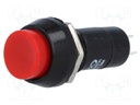 Switch: push-button; Pos: 2; SPST-NO; 1A/250VAC; red; Illumin: none