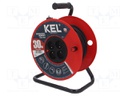 Extension lead; reel,with non-rotating sockets; Sockets: 4; red