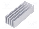 Heatsink: extruded; grilled; natural; L: 50mm; W: 19mm; H: 14mm; plain