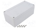 Enclosure: multipurpose; X: 80mm; Y: 160mm; Z: 60mm; ZP; ABS; gasket