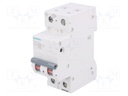 Circuit breaker; 400VAC; Inom: 500mA; Poles: 2; DIN; Charact: C; 6kA