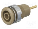 Socket; 4mm banana; 24A; 1kV; Cutout: Ø12.2mm; brown; gold-plated