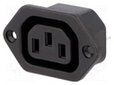 Connector: AC supply; socket; female; 10A; 250VAC; IEC 60320