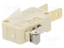 Microswitch SNAP ACTION; SPDT; 16A/250VAC; 4A/250VDC; ON-(ON)