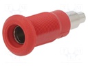 Socket; 4mm banana; 25A; red; nickel plated; Overall len: 26mm